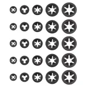 200Pcs Internal Tooth Washers Assortment Kit, 65Mn, 5 Size, Black