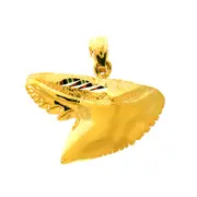 14K Gold Shark Tooth Charm