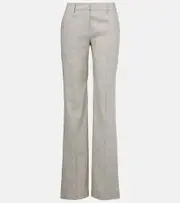 [Magda Butrym] Magda Butrym Low-rise linen and wool flared pants AU 14 grey