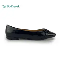 在飛比找蝦皮商城優惠-Bo Derek 鏈條飾釦真皮方頭平底鞋-黑色