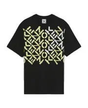 graphic logo print T-shirt M Black