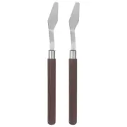2pcs 14mm Oil Painting Palette Knives Stainless Steel Spatula Wood Handle
