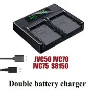 Dual Battery Charger For JVC SSL-JVC50 JVC70 JVC75 BN-S8I50 GY-HMQ10 HMQ10E