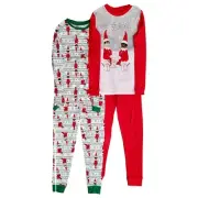 Elf on the Shelf Boys Lightweight 4-Piece Red Christmas Holiday Pajamas Size 10