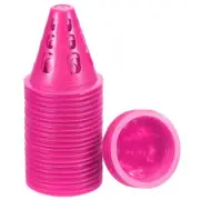 Agility Cones, 25 Pack Sports Cones Training Marker with Square Holes, Rose Red