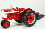 Farmall 340 Gas Narrow Front Tractor w/ 2 Bottom Plow Diecast 1:16 Scale Model -