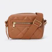 &me Women's Quilted Camera Bag - Brown