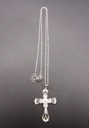 JTV Cross Pendant Cubic Zirconia Bella Luce Rhodium over Sterling Silver Chain
