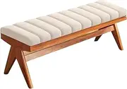 Bench Cushion Outdoor 2/3 Seater 130 x 50 120cm x 35cm 150x40 Seat Cushions Indoor, Velvet Bay Window Cushion, Anti-cat Scratch with Zipper and Non Slip Bottom(Light Khaki,90x50cm x5cm Thick)