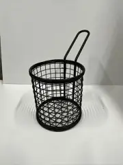 Mini round serving basket French fry chips chicken nuggets strips catering black