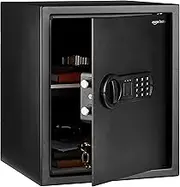 Amazon Basics Steel Home Security Safe with Programmable Electronic Lock, Secure Valuables, 43L, Black, 35W x 33D x 41.9H Centimeters