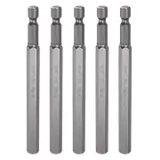 5pcs H8.0 Hex Head Drill Bit Wrench 8mm Flat Tip 1/4" Shank 110mm Long Magnetic