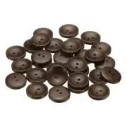 30pcs Wooden Sewing Button 20mm 2 Holes Round Craft Buttons, Deep Brown