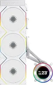 Lian Li Hydroshift II 360 TL RGB Liquid CPU Cooler - 360mm AIO - 3X 120 RGB Fans - 2.1” IPS LCD Screen - 3 Control Mode - Flexible Tubes Clamp - LGA 1851/1700, AMD AM5/AM4 - White (HS2LCD36TW)