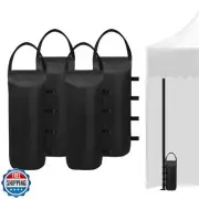 4 (Black) Cylindrical Sand Bags Weights for Canopy Weight Bag Outdoor Adverti