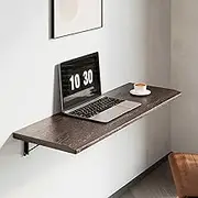 Fold Down Table Wall Mounted，Wall Mounted Fold Down Desk，Wooden Wall Kitchen Table Dining Table Desk，Floating Folding Desk，Foldable Computer Desk Wall Mount Suitable for Living Roo