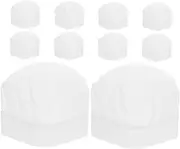 [MOTHNUR] Little Chefs' Baker Hat Set 10pcs Boys and Girls Kitchen Cooking Hat Children's Baker Chef Cap Comfortable Stylish White