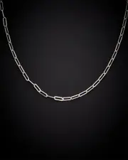 18K Italian Gold 2.5mm Paperclip Chain Necklace