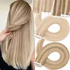 HIGHLIGHT Tape in 100% Remy Human Hair Extensions Seamless Skin Weft Full Head