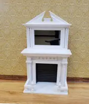 Dollhouse Fireplace Large w/ Mirror White Finish 1:12 Scale Miniature Furniture