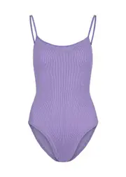 Hunza G Pamela Seersucker Swimsuit - Lilac - One Size One Size