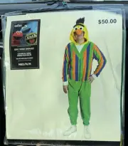 Sesame Street Bert Pajamas Adult Medium Costume All in One Union Suit New