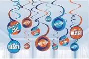 Nerf Ball Sports Games Kids Birthday Party Hanging Swirl Decorations