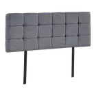 Palermo Grey Linen Fabric Double Deluxe Tufted Headboard Bedhead