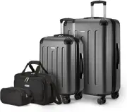 Amazon Basics 4-Piece Luggage Set, Including Two Black