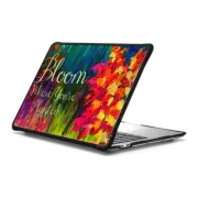 MacBook Pro 13-inch (M1 / M2 / Intel) Impact Case BLOOM WHERE YOU'RE PLANTED - Colorful Fine Art Floral Typography Abstract Flowers Nature Garden Summer Wisdom Neon Rainbow Multicolor Acrylic Painting Quote Design