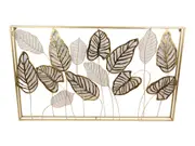 1pce 102cm Gold Leaf 3D Metal Wall Art Depth Effect Greenery Inspired Ornament