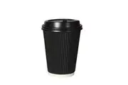 Toque 200 Pcs 16oz T/A Coffee Cups w/ Lids-Black