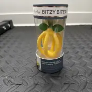 Bitzy Biter Lemon Drop Silicone Teething Ball with Training Toothbrush DW Safe