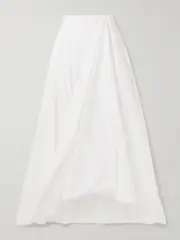 [Brunello Cucinelli] Brunello Cucinelli - Gathered Cotton-blend Midi Skirt - White - IT42 IT 42 White