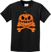 Halloween Pumpkin Skeleton Kids T-shirt