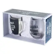 2pc Grumpy Bastards Club 400ml Coffee/Tea Mug & Stemless Wine Glass Tumbler Set