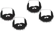 2sets Realistic Fake Mustache Beard Prop for Adults Comfortable Lint Material Cosplay and Carnival Accessory 2pcs*2