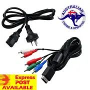 POWER CABLE + COMPONENT VIDEO LEAD for Original Fat Playstation 3 PS3 console