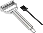 Julienne Vegetable Peeler with Cleaning Brush, Sharp Stainless Steel Blades, 2 P