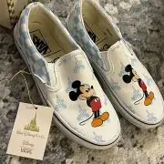 NEW Disney Parks 50th Mickey Vans Classic Slip On Shoes Sneakers Men 6 Women 7.5