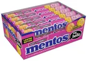 Mentos Chewy Mint Candy Natural Mixed Fruit Flavor 1.32 Ounce Rolls 15 Ct 3 Pack