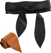 [Healeved] Women Self Tie Bowknot Wide Waist Belts Elastic Stretch Waist Straps for Dresses and Suits Waistbands