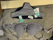 Seafolly bikini set Brand New With Tags Navy And White Stripe. Size 14.