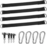 Tree Swing Hanging Straps Kit,4 Pcs Tree Swing Strap Rope,Holds 150kg,13.07Int Tree Straps for Swing with Safer Lock Snap Carabiner Hooks Perfect for Tree Swing & Hammocks, Perfect for Swings