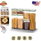 Set of 7 Airtight Food Storage Containers with Date Lids - Stackable for Pantry