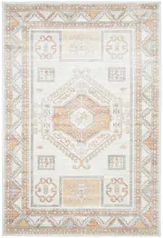Madison Light Grey Terracotta Aztec Medallion Rug