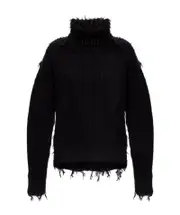 Knitted pullover M black