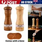 6" Adjustable Manual Pepper Grinder Wooden Salt Pepper Mill With Ceramic Grinder