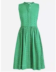 33. NWT J Crew Dress Sz M Warm Clover Eyelet Shirtdress