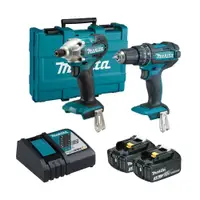 在飛比找PChome24h購物優惠-MAKITA 牧田 18V鋰電雙機組-震動電鑽＋衝擊起子機 